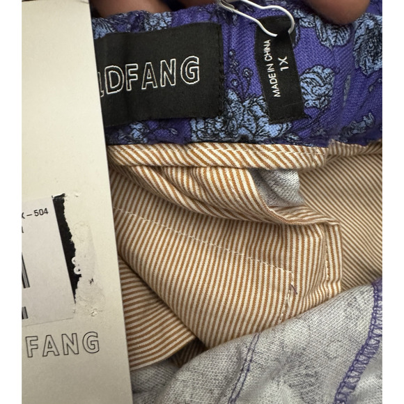 Wildfang Essential Drawstring Cotton Pant Purple Floral Size 1X NWT - Picture 7 of 7